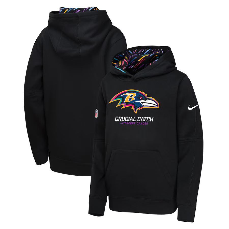 Youth Baltimore Ravens 2024 Nike NFL black hoodie